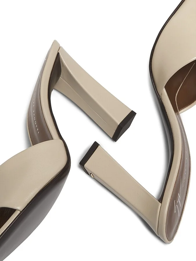 Women's Maya 90MM Leather Sandals - Cream - Size 5 - Image 5