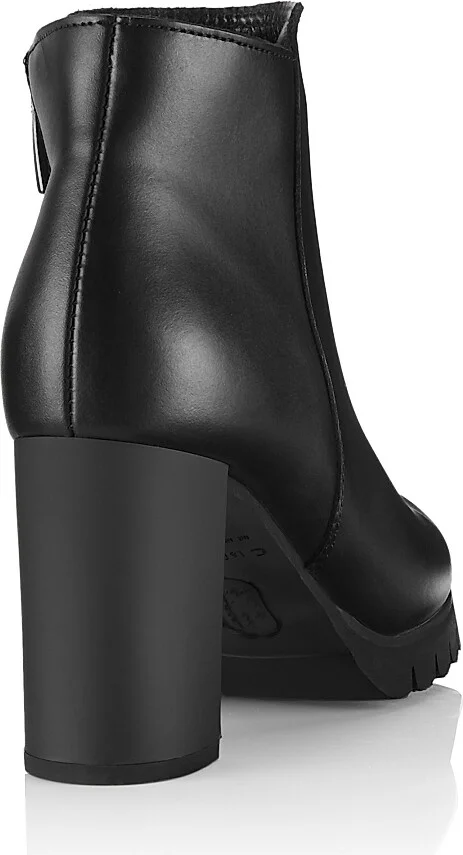 Women's Maya Leather Booties - Black - Size 10 - Image 3