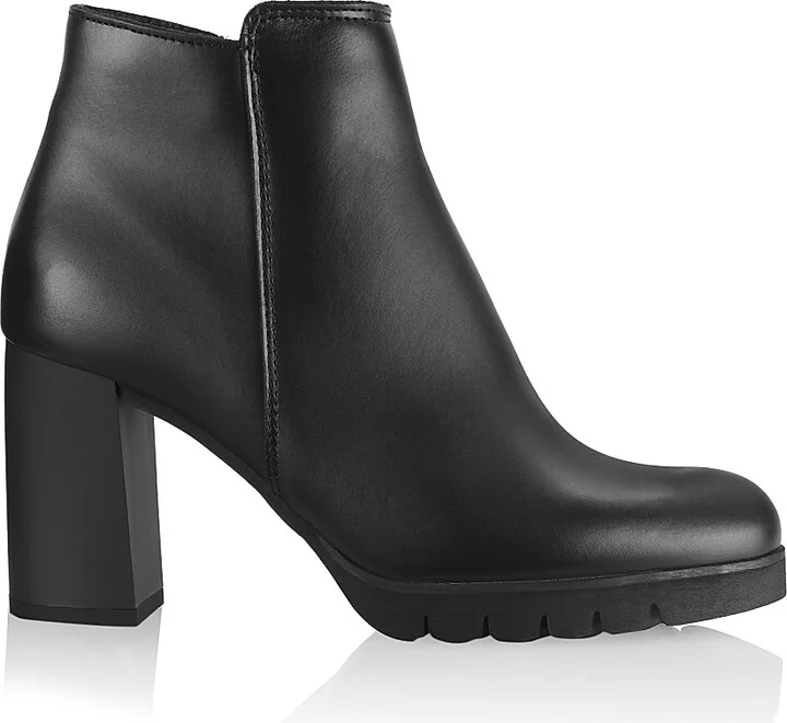 Women's Maya Leather Booties - Black - Size 10