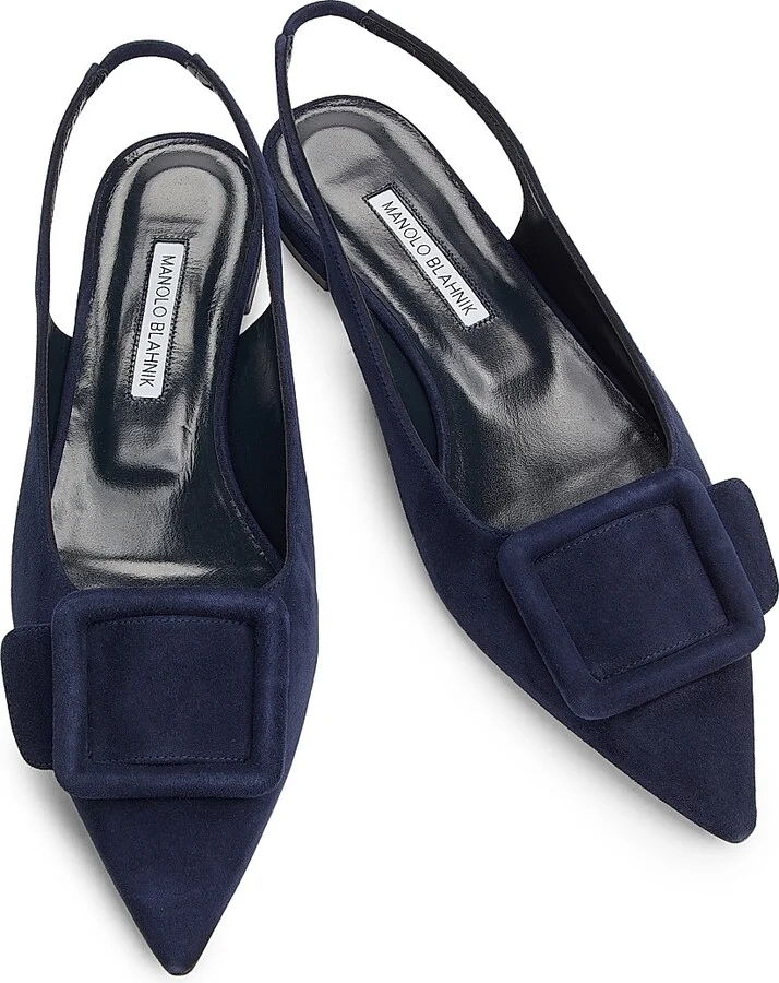 Women's Maylura Suede Slingback Flats - Navy - Size 12 - Image 4