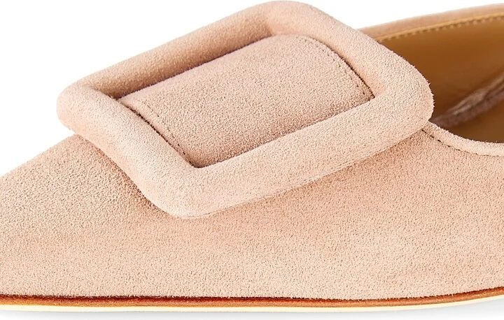 Women's Maysale 70MM Buckle Suede Mules - Beige - Size 7 - Image 6