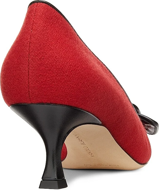 Women's Maysale Buckle-Detailed Wool-Blend Pumps - Black Dark Red - Size 9.5 - Image 3