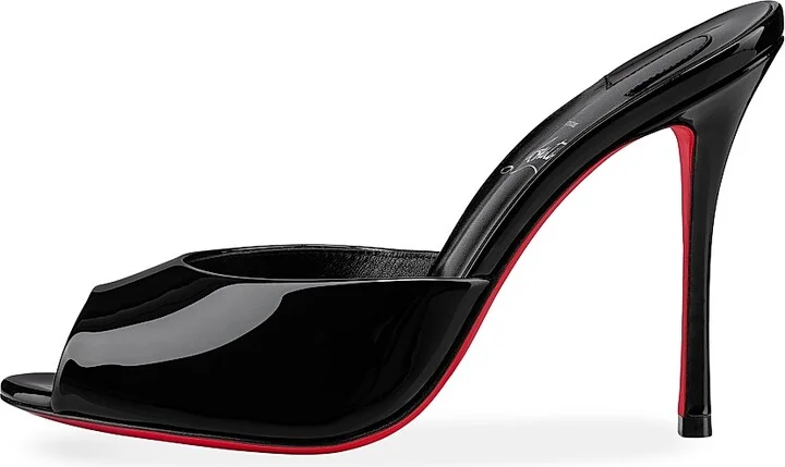 Women's Me Dolly 100MM Patent Leather Mules - Black - Size 7 - Image 3