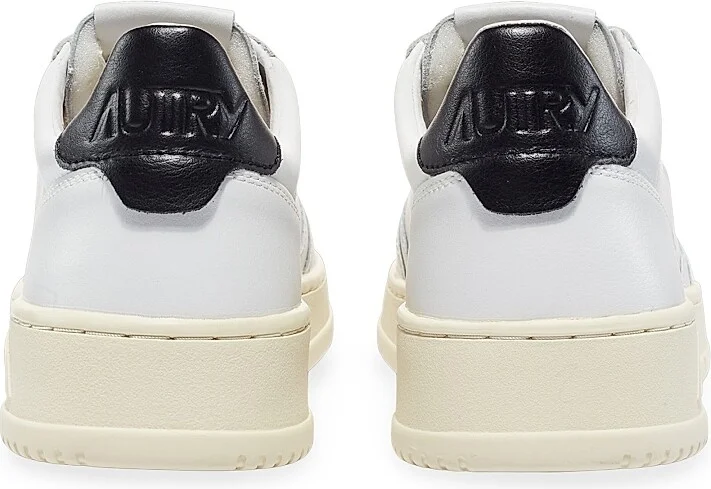 Women's Medalist Bicolor Leather Low-Top Sneakers - White Black - Size 5 - Image 3