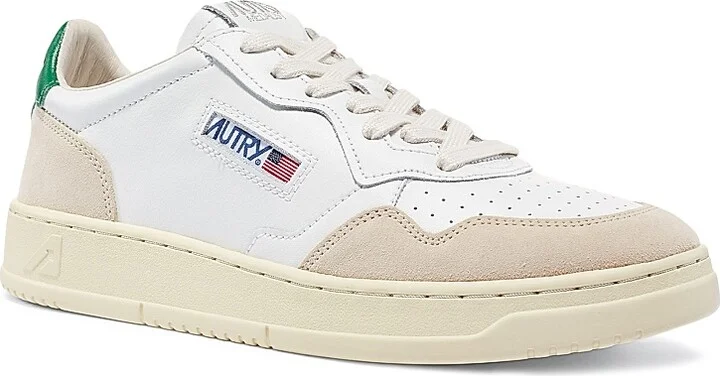 Women's Medalist Bicolor Mid Low-Top Sneakers - White Green - Size 5 - Image 2