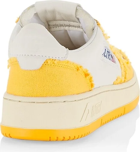 Women's Medalist Canvas Low-Top Sneakers - White Yellow - Size 6 - Image 3