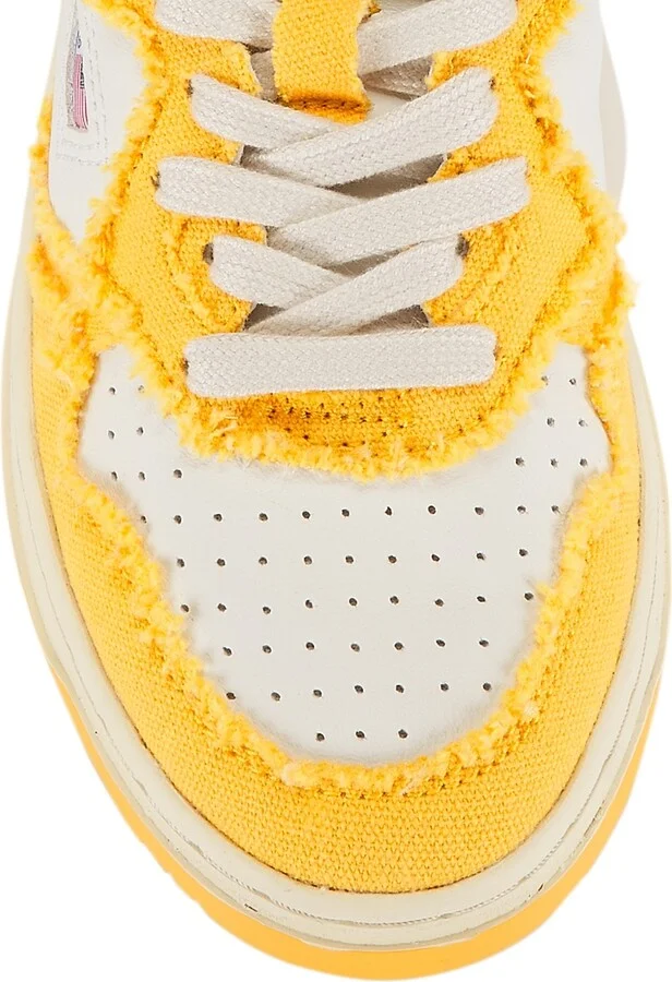 Women's Medalist Canvas Low-Top Sneakers - White Yellow - Size 6 - Image 4