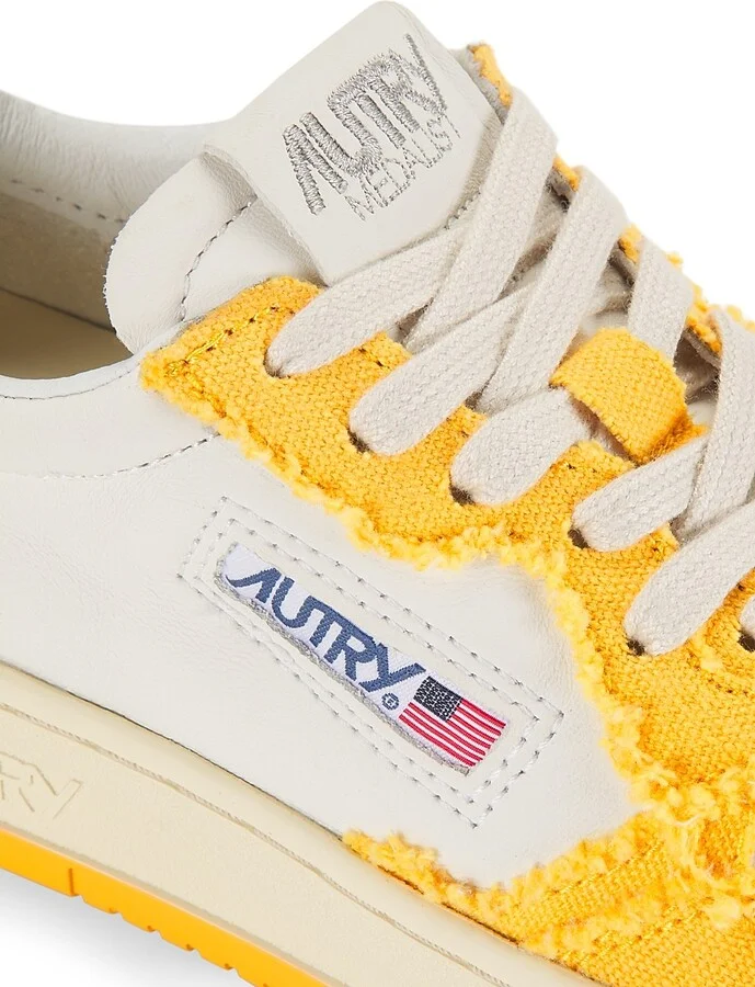 Women's Medalist Canvas Low-Top Sneakers - White Yellow - Size 6 - Image 6
