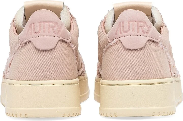 Women's Medalist Denim Low-Top Sneakers - Peach Whip Ivory - Size 6 - Image 3