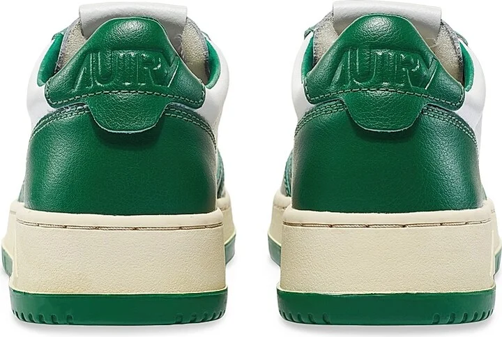 Women's Medalist Leather Low-Top Sneakers - White Green - Size 5 - Image 3