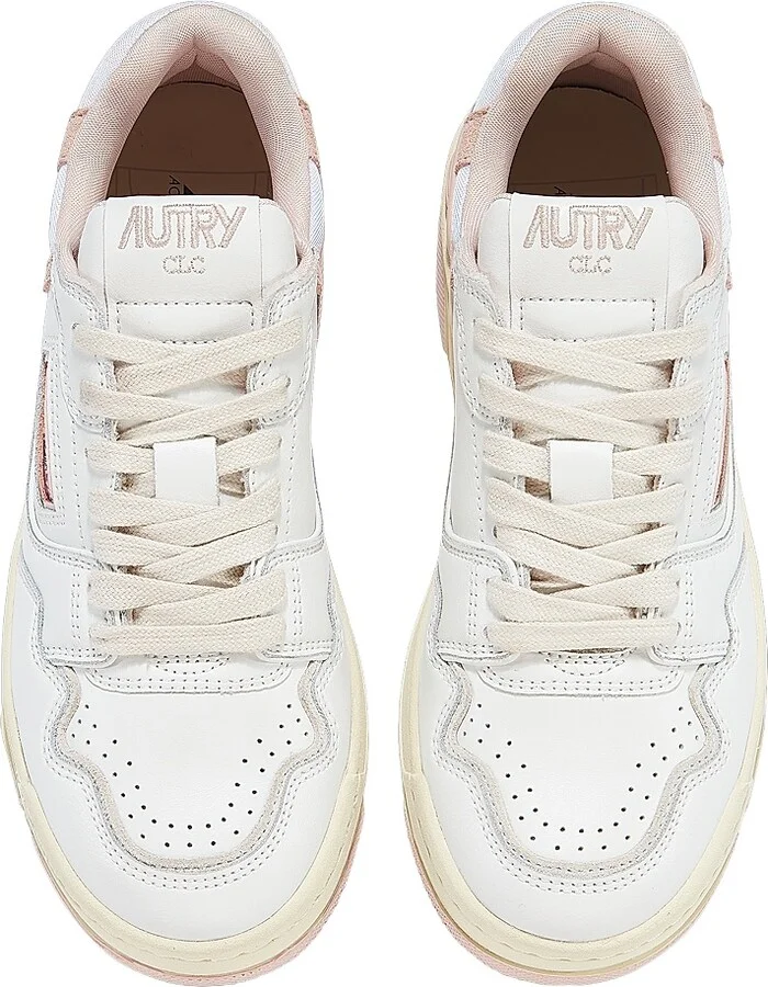 Women's Medalist Leather Low-Top Sneakers - White Powder Pink - Size 5 - Image 4