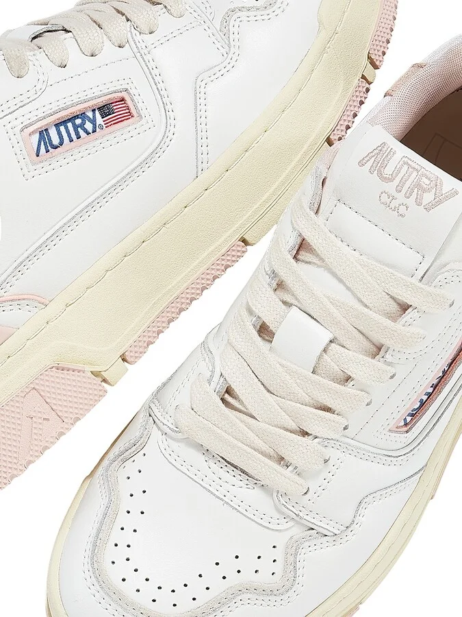 Women's Medalist Leather Low-Top Sneakers - White Powder Pink - Size 5 - Image 7