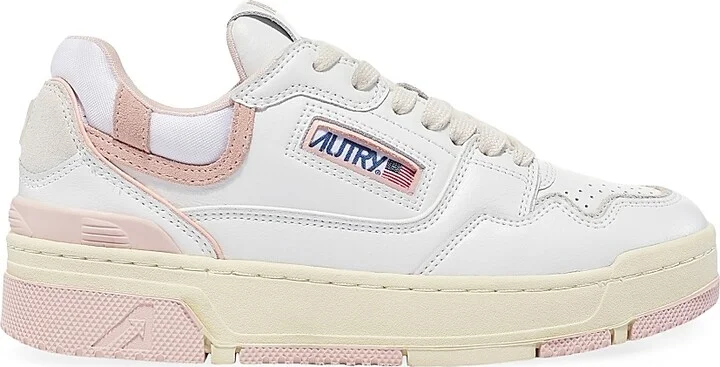 Women's Medalist Leather Low-Top Sneakers - White Powder Pink - Size 5