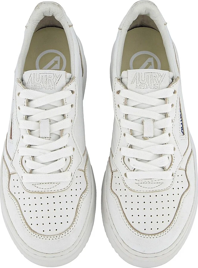 Women's Medalist Leather Low-Top Sneakers - White - Size 5 - Image 4