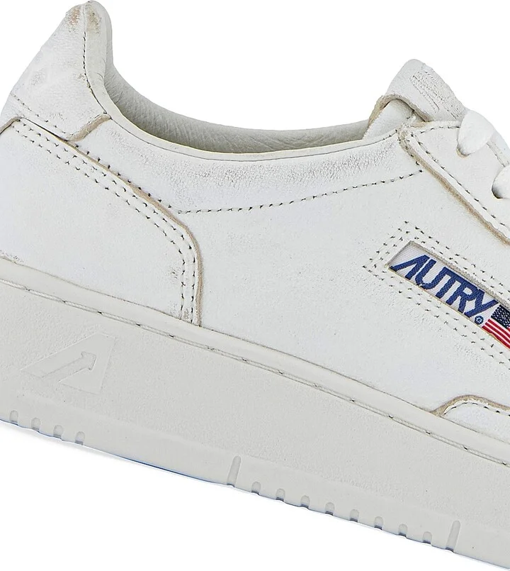 Women's Medalist Leather Low-Top Sneakers - White - Size 5 - Image 6