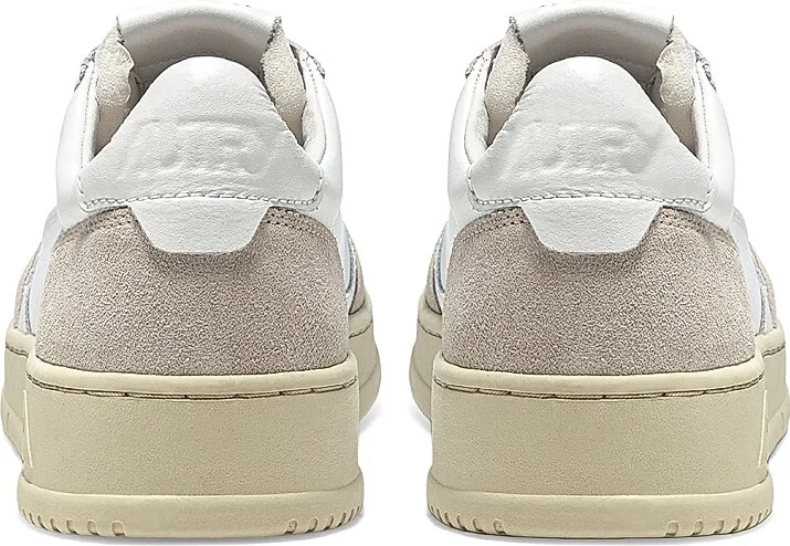 Women's Medalist Leather & Suede Low-Top Sneakers - White Taupe Ivory - Size 6 - Image 3