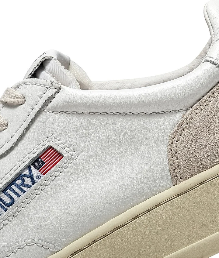 Women's Medalist Leather & Suede Low-Top Sneakers - White Taupe Ivory - Size 6 - Image 6