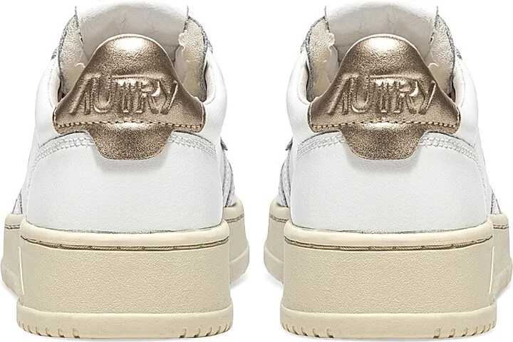 Women's Medalist Low-Top Leather Sneakers - White Gold Ivory - Size 5 - Image 3