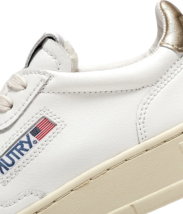 Women's Medalist Low-Top Leather Sneakers - White Gold Ivory - Size 5 - Image 6