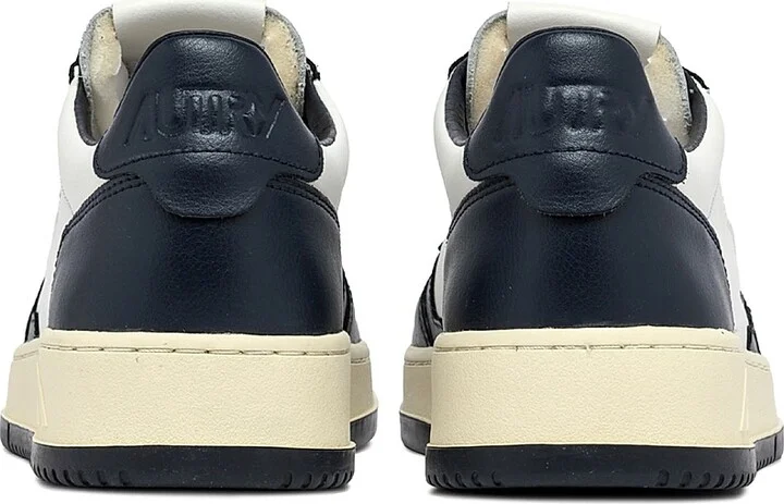 Women's Medalist Low-Top Leather Sneakers - White Navy Ivory - Size 5 - Image 3