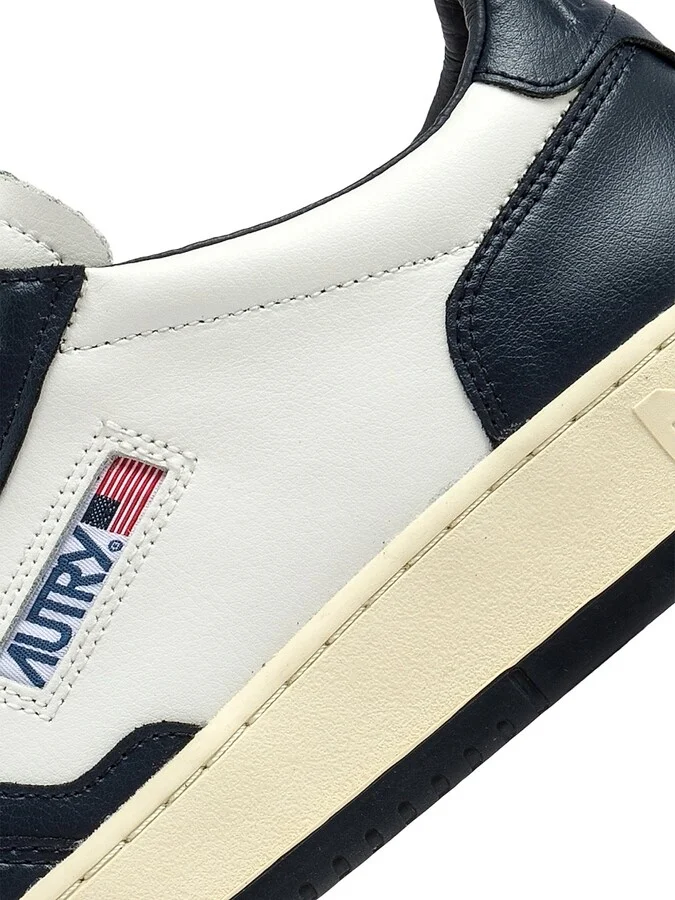 Women's Medalist Low-Top Leather Sneakers - White Navy Ivory - Size 5 - Image 6