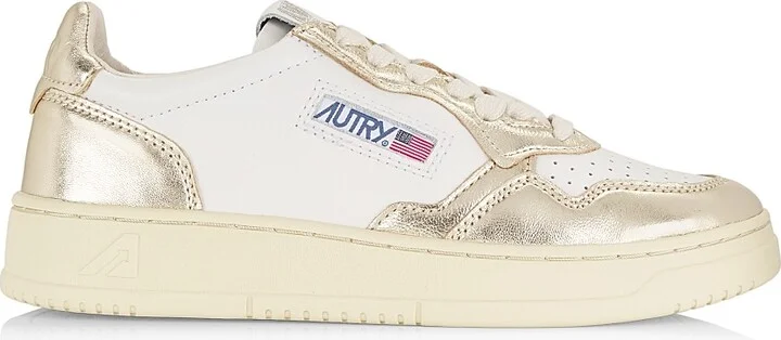Women's Medalist Metallic Leather Low-Top Sneakers - Platinum - Size 5