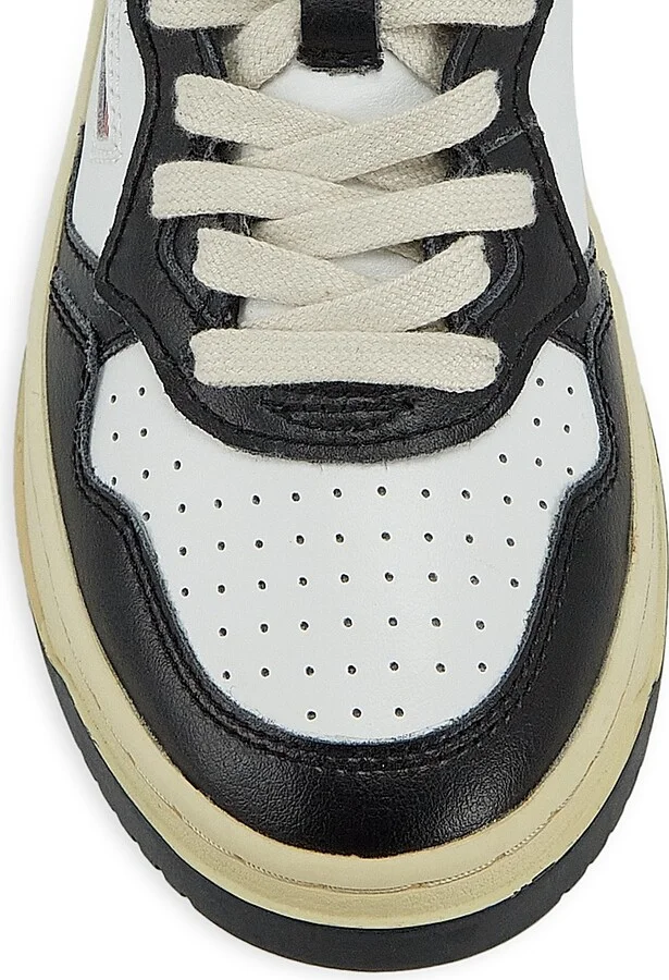 Women's Medalist Mid-Top Leather Sneakers - White Black - Size 5 - Image 4
