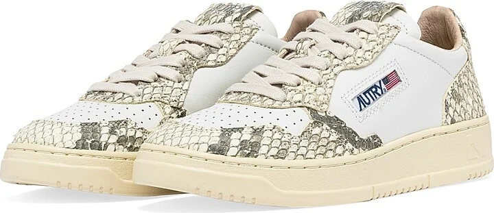 Women's Medalist Snake-Embossed Leather Sneakers - White Snake Ivory - Size 5 - Image 2