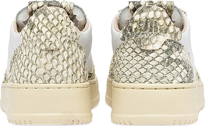 Women's Medalist Snake-Embossed Leather Sneakers - White Snake Ivory - Size 5 - Image 3