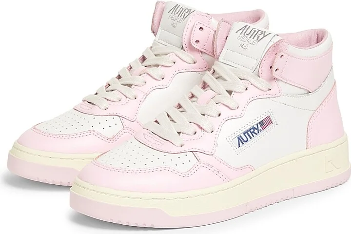 Women's Medalist Two-Tone High-Top Sneakers - White Pink - Size 5 - Image 2
