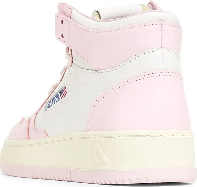 Women's Medalist Two-Tone High-Top Sneakers - White Pink - Size 5 - Image 3