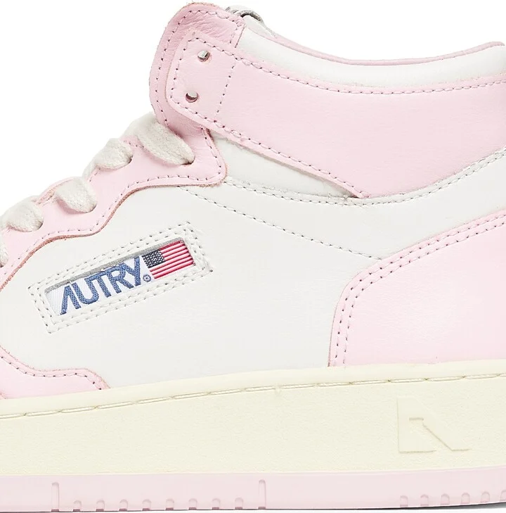 Women's Medalist Two-Tone High-Top Sneakers - White Pink - Size 5 - Image 5
