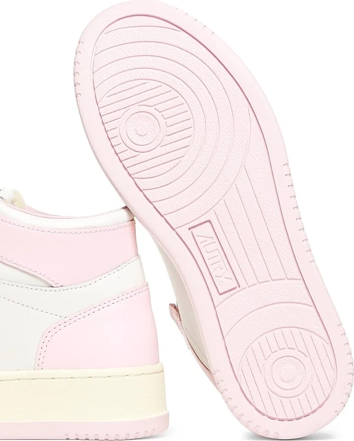 Women's Medalist Two-Tone High-Top Sneakers - White Pink - Size 5 - Image 6