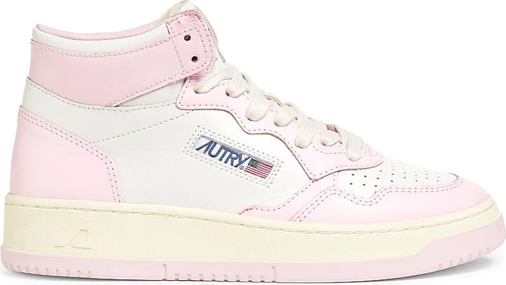 Women's Medalist Two-Tone High-Top Sneakers - White Pink - Size 5