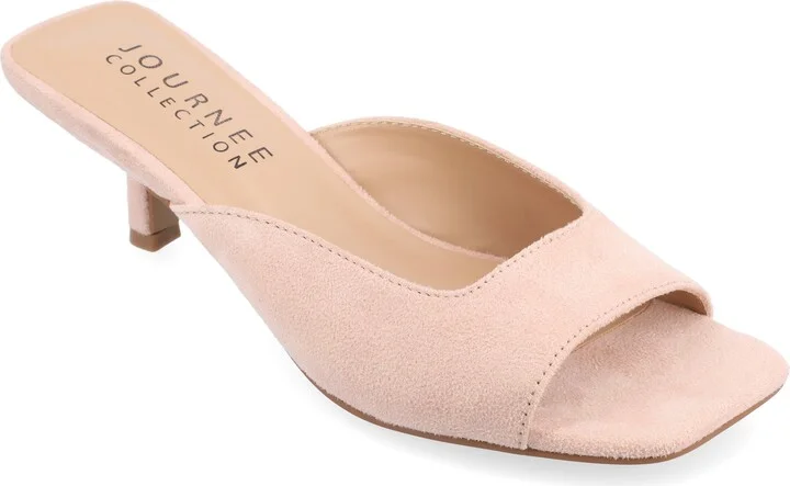 Womens Medium and Wide Width Larna Slip On Kitten Heel Open Toe Pumps