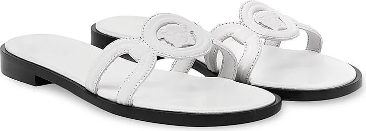 Women's Medusa 95 Leather Sandals - Porcelain White - Size 6 - Image 2