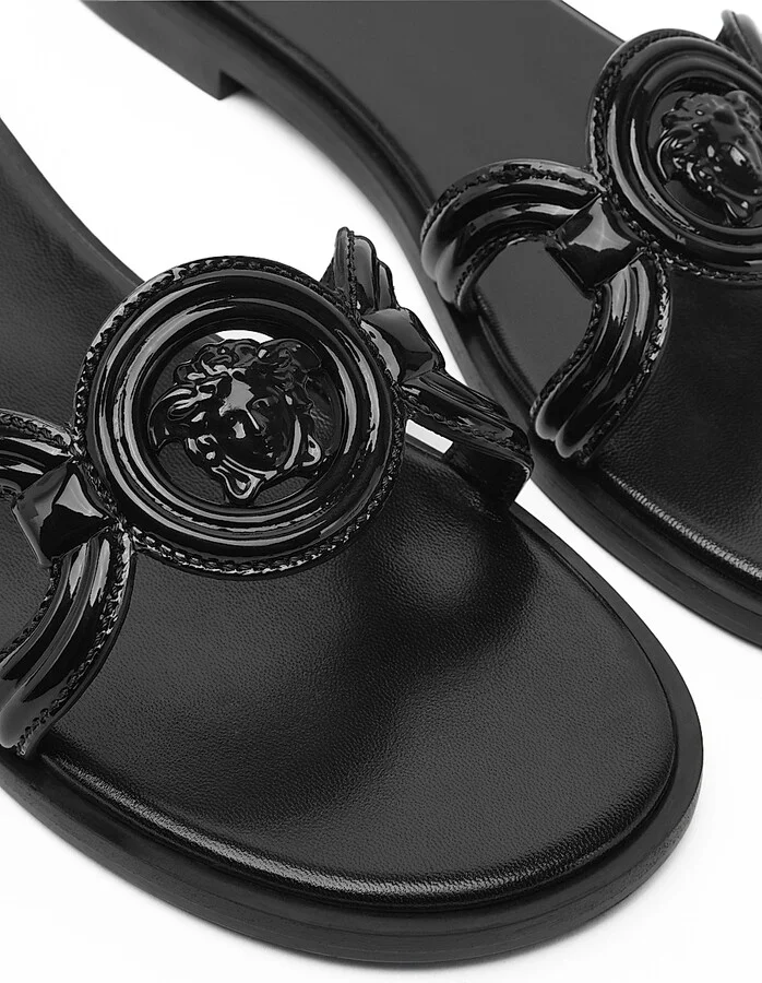 Women's Medusa 95 Patent Leather Sandals - Black - Size 5 - Image 3