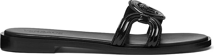 Women's Medusa 95 Patent Leather Sandals - Black - Size 5