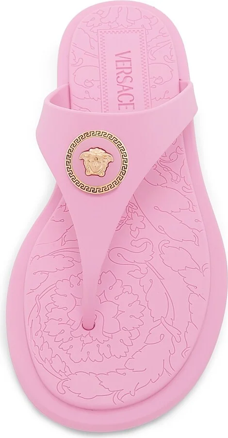Women's Medusa Baroque Flip-Flops - Guava Versace Gold - Size 6 - Image 4