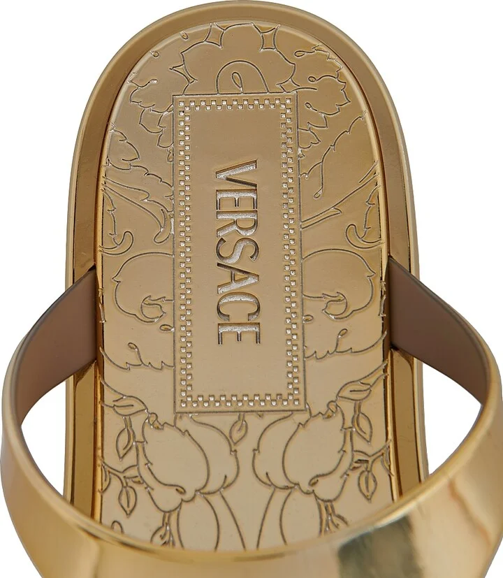 Women's Medusa Metallic Baroque Flip-Flops - Gold Versace Gold - Size 6 - Image 7