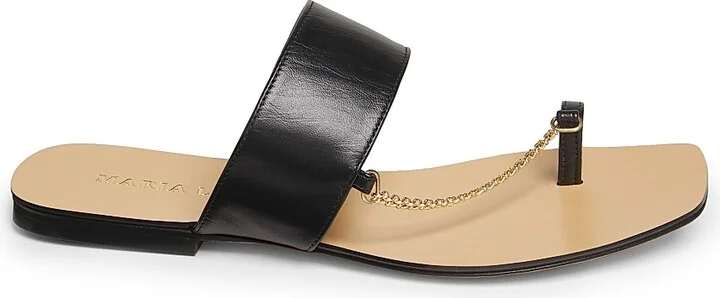 Women's Melide Capri Leather Sandals - Black - Size 6
