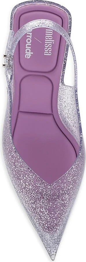 Women's Melissa Cinderella Glitter PVC Slingback Pumps - Clear - Size 5 - Image 5