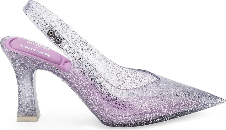 Women's Melissa Cinderella Glitter PVC Slingback Pumps - Clear - Size 5