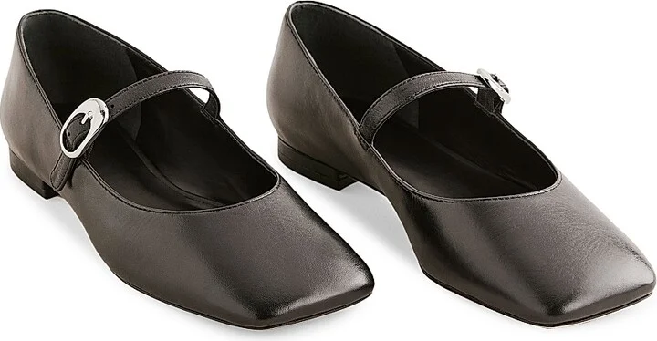 Women's Melissa Leather Mary Jane Flats - Black - Size 5 - Image 2