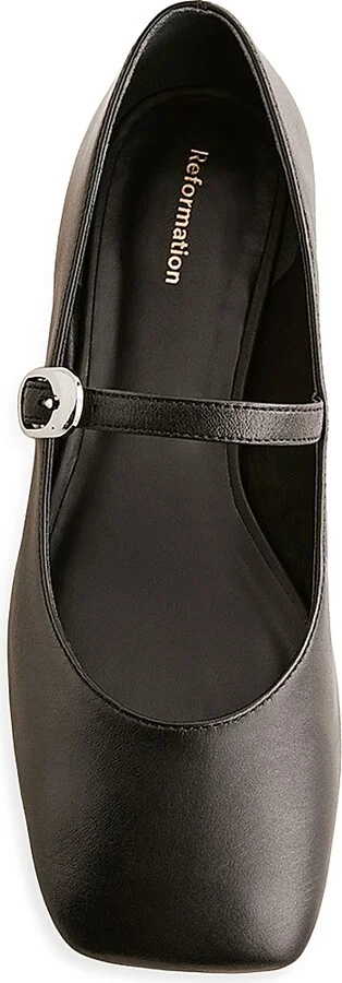 Women's Melissa Leather Mary Jane Flats - Black - Size 5 - Image 3
