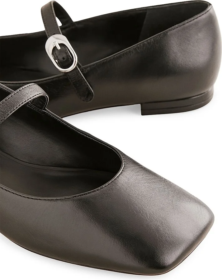 Women's Melissa Leather Mary Jane Flats - Black - Size 5 - Image 4