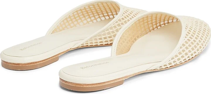 Women's Melly Crochet Flat Mules - Ivory - Size 5 - Image 3