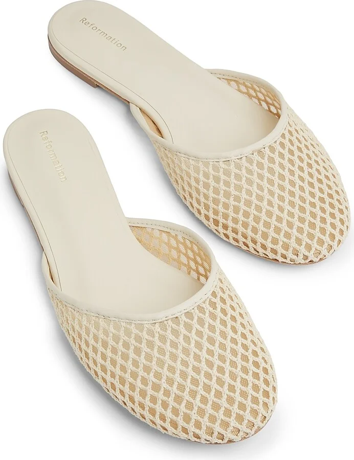 Women's Melly Crochet Flat Mules - Ivory - Size 5 - Image 4