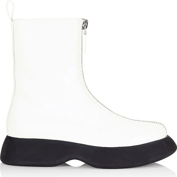 Women's Mercer Leather Combat Boots - Antique White - Size 5
