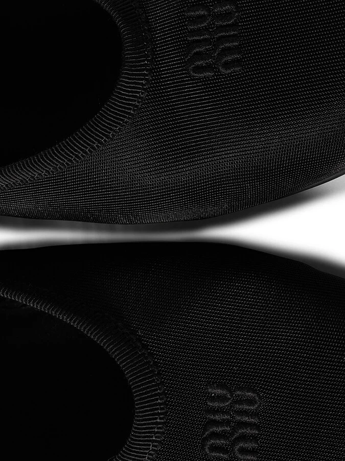 Women's Mesh Fabric Ballerinas - Black - Size 6 - Image 3